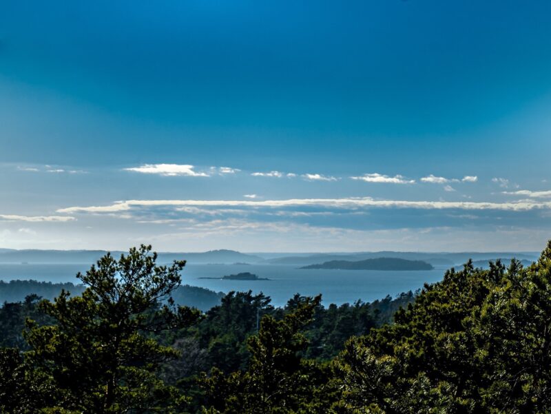 The view is spectacular on Ornö highest point along SAT